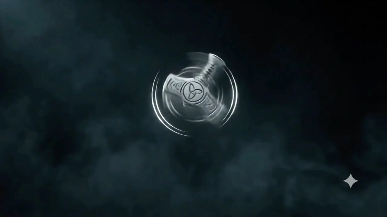 Thor Ajans logosundaki çekiç, dönerek taşa saplanıyor
